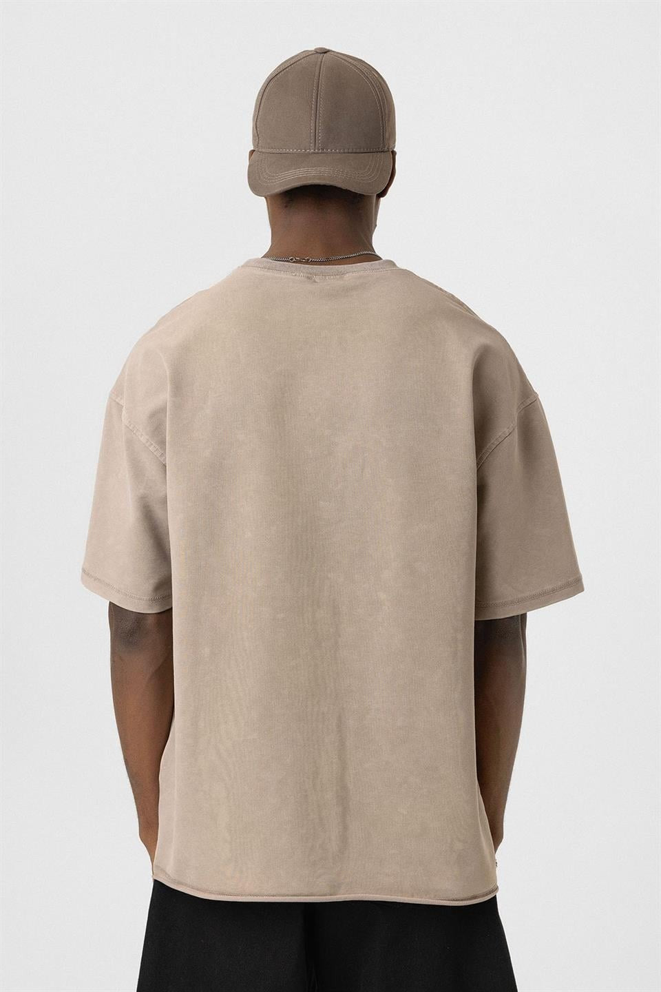 Yıkamalı Basic Oversize Tişört