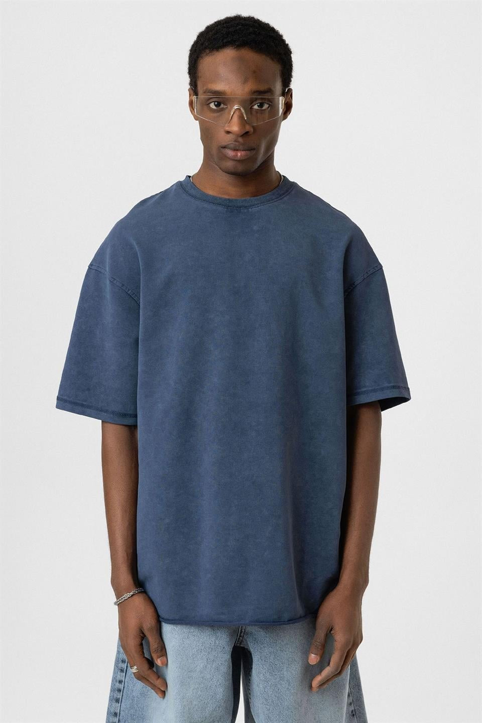 Yıkamalı Basic Oversize Tişört