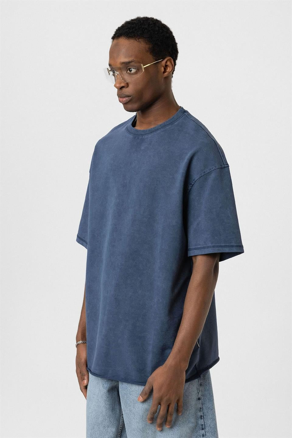 Yıkamalı Basic Oversize Tişört