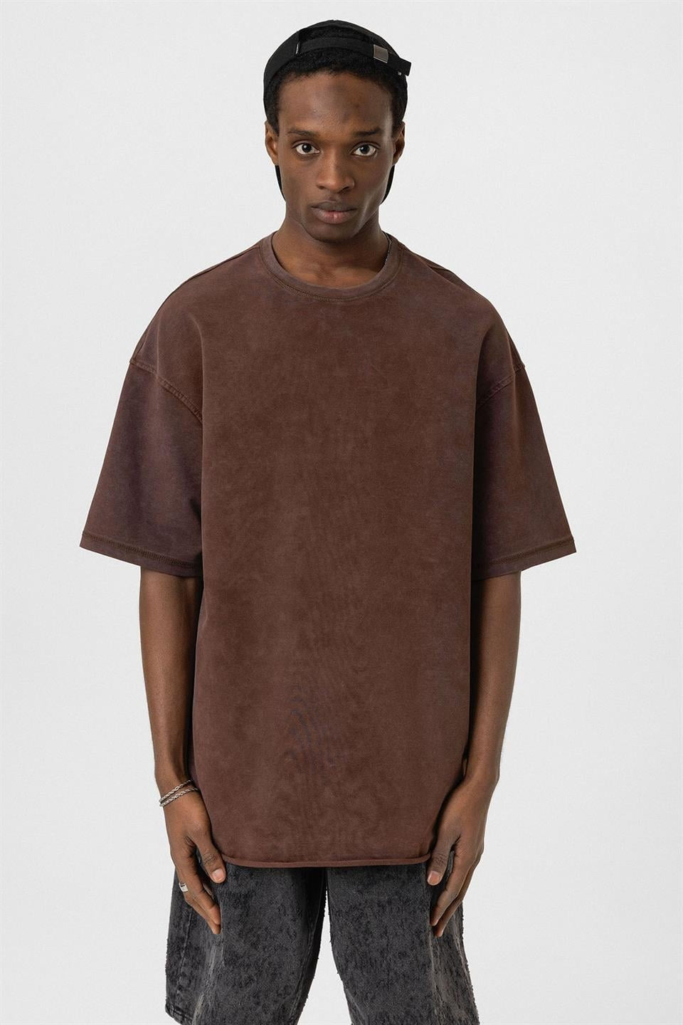 Yıkamalı Basic Oversize Tişört