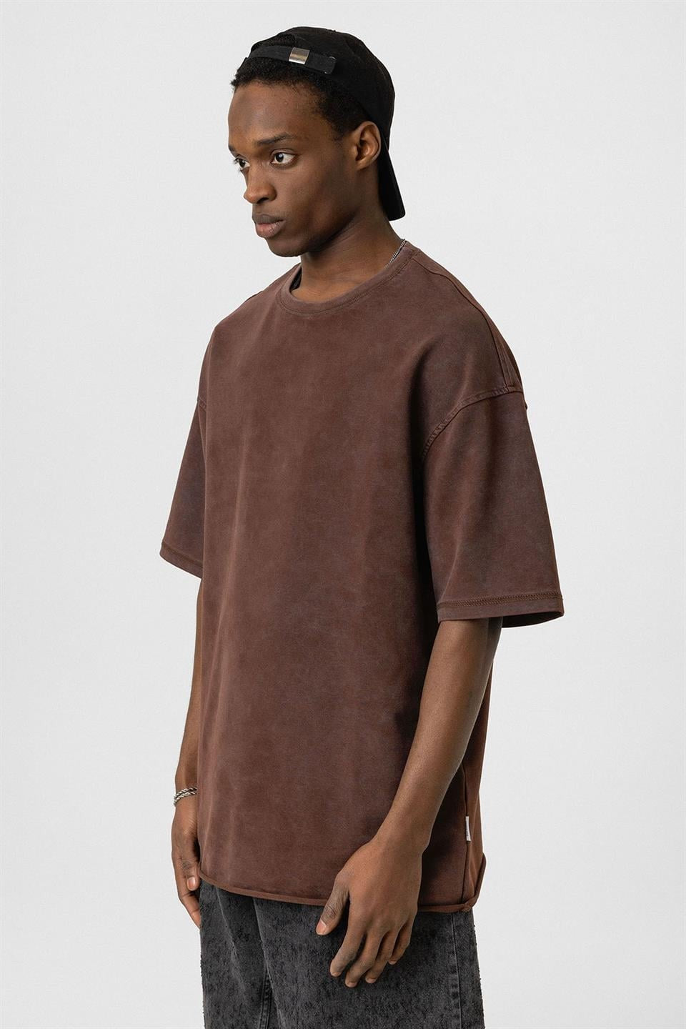 Yıkamalı Basic Oversize Tişört