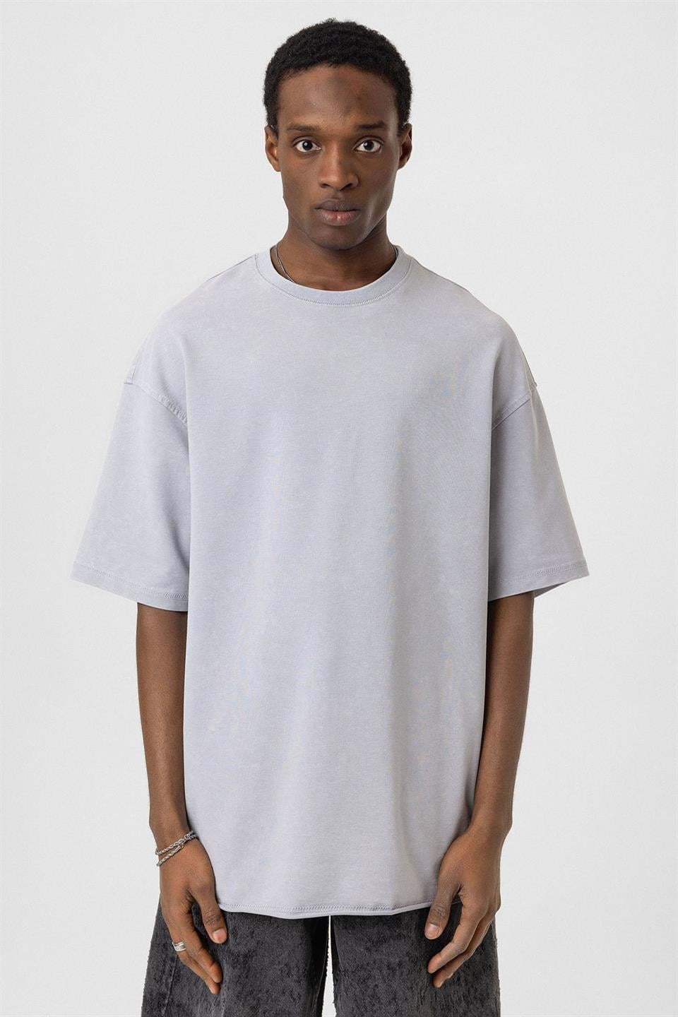 Yıkamalı Basic Oversize Tişört