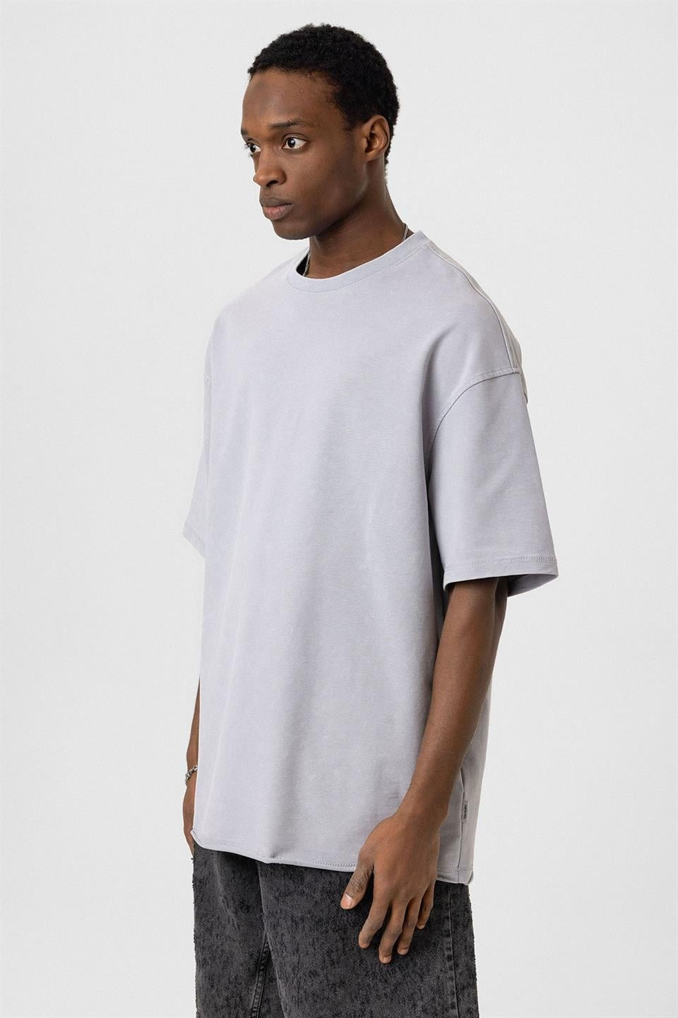 Yıkamalı Basic Oversize Tişört