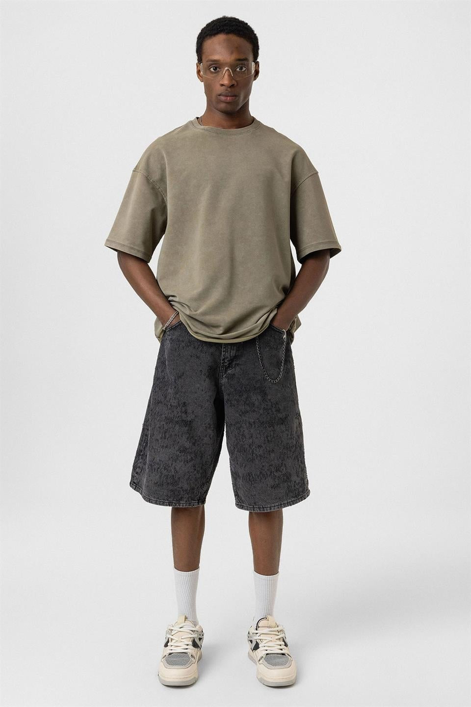 Yıkamalı Basic Oversize Tişört