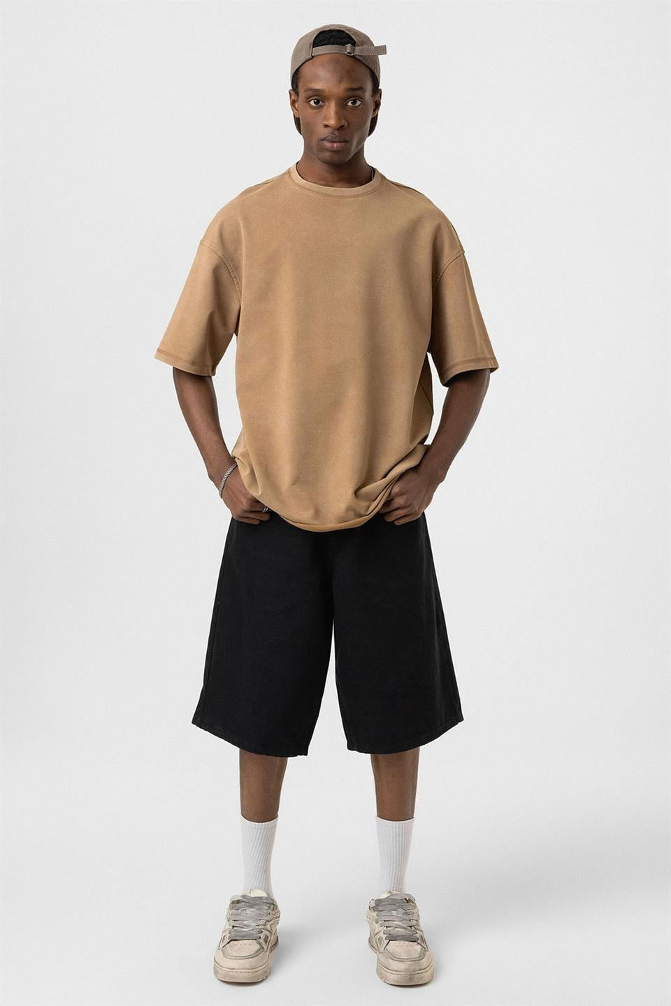 Yıkamalı Basic Oversize Tişört