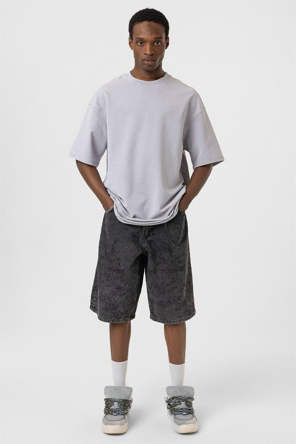 Yıkamalı Basic Oversize Tişört