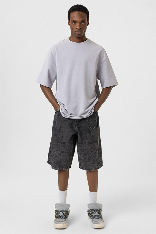 Yıkamalı Basic Oversize Tişört