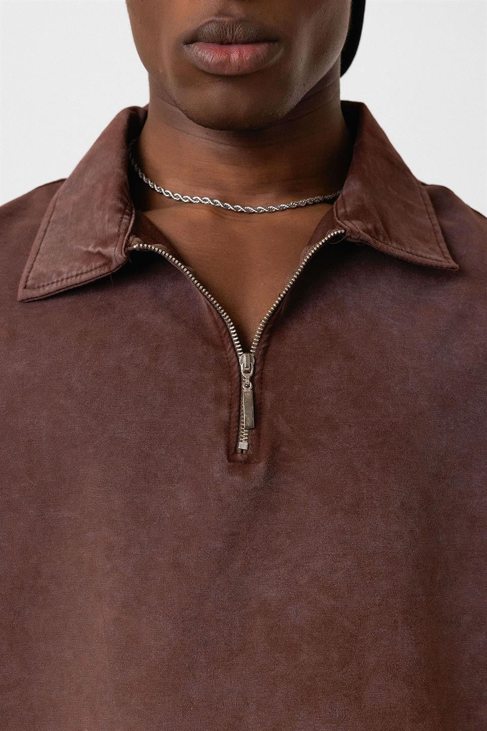 Polo Yaka Oversize Yıkamalı Tişört