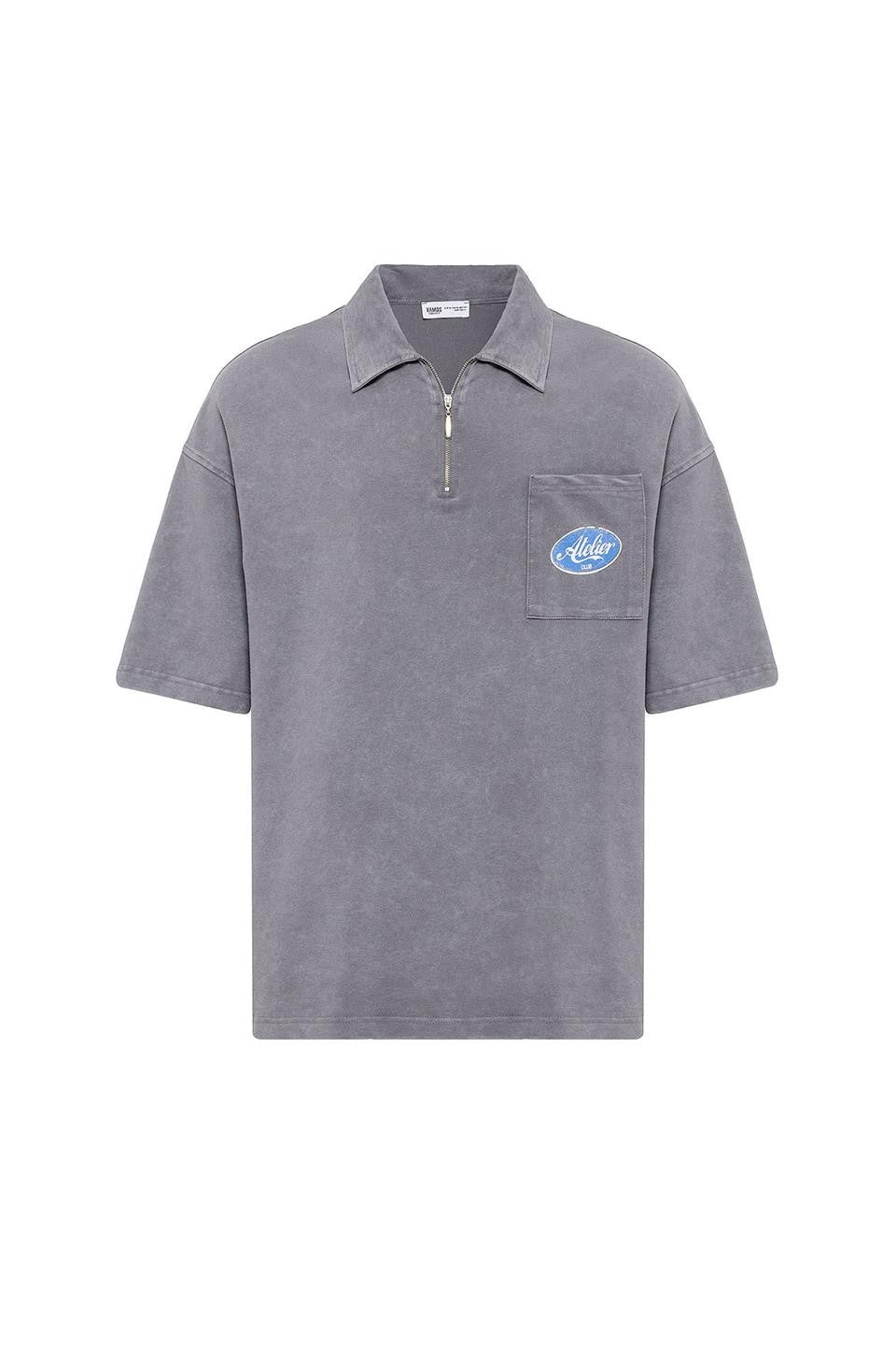 Oversize Polo Yaka Fermuarlı Tişört