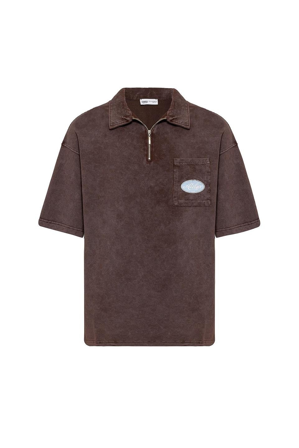 Oversize Polo Yaka Fermuarlı Tişört