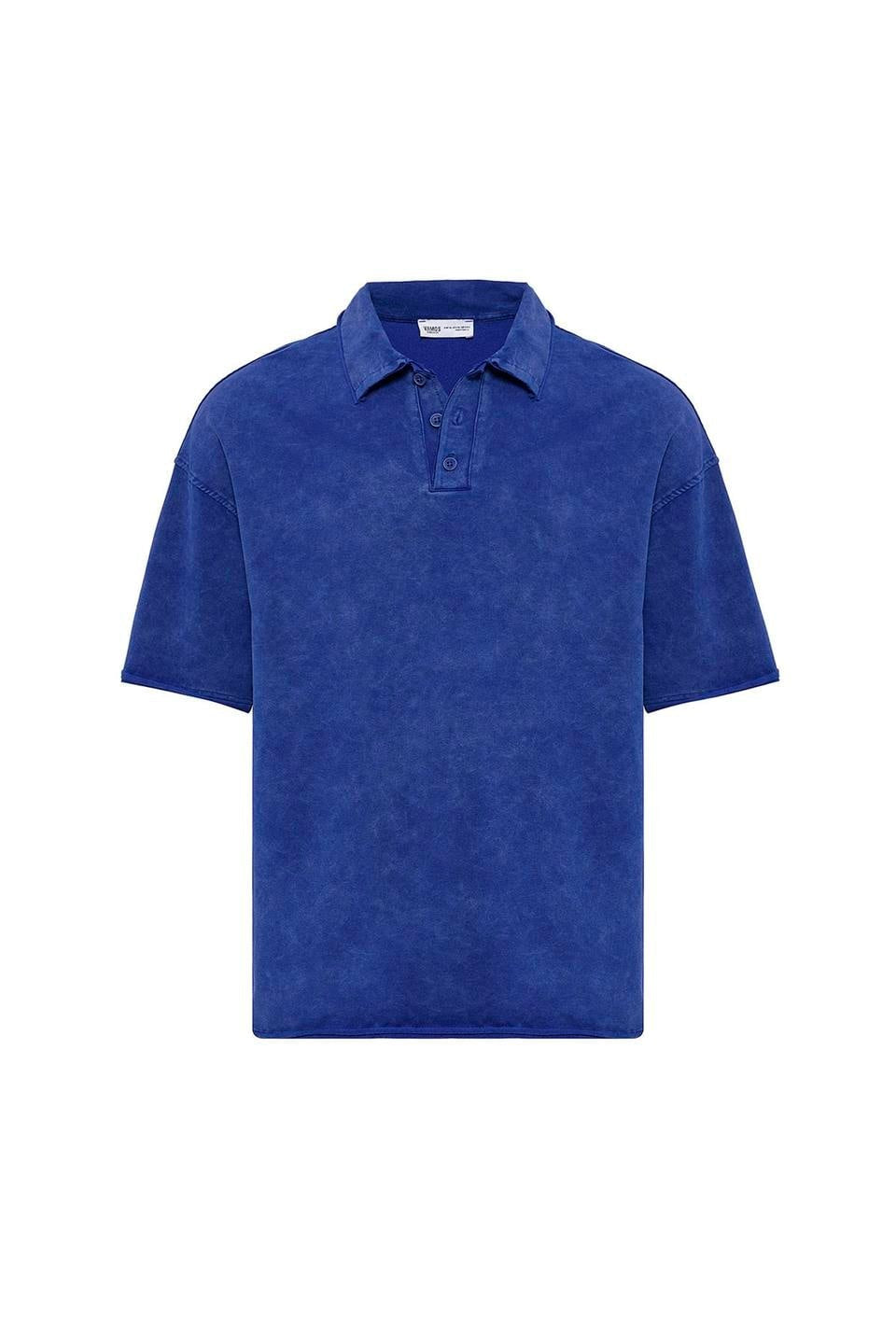 Polo Yaka Yıkamalı Oversize Tişört