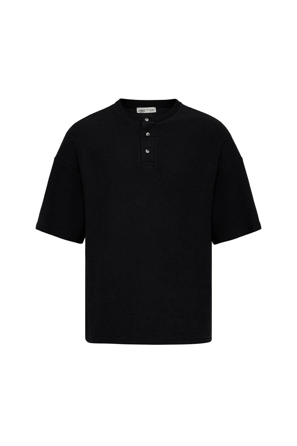 Düğmeli Yaka Oversize Tişört