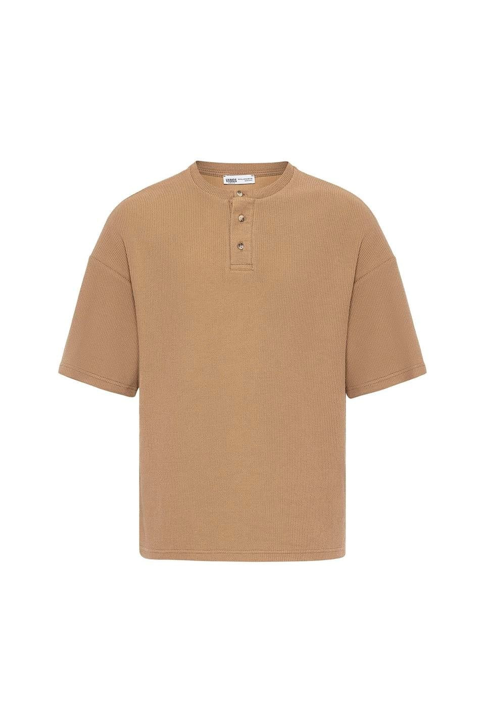 Düğmeli Yaka Oversize Tişört