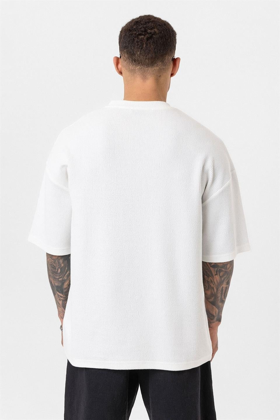 Düğmeli Yaka Oversize Tişört