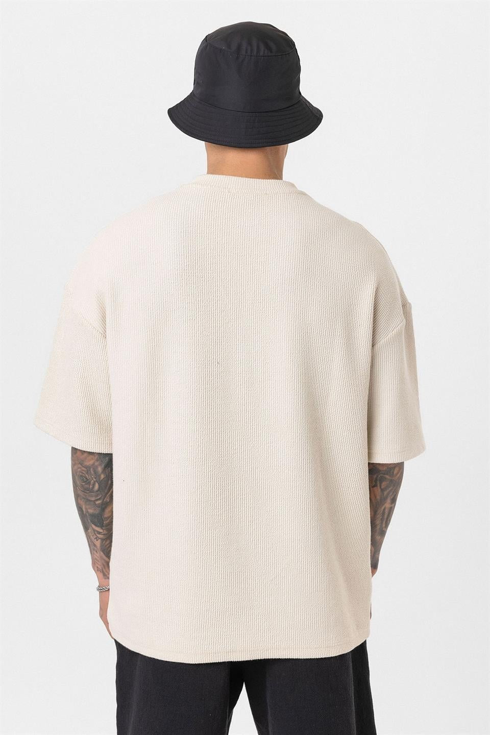 Düğmeli Yaka Oversize Tişört