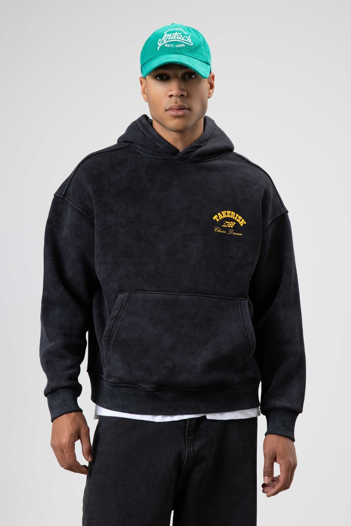 Oversize Yıkamalı Boxy Fit Kapüşonlu Sweatshirt