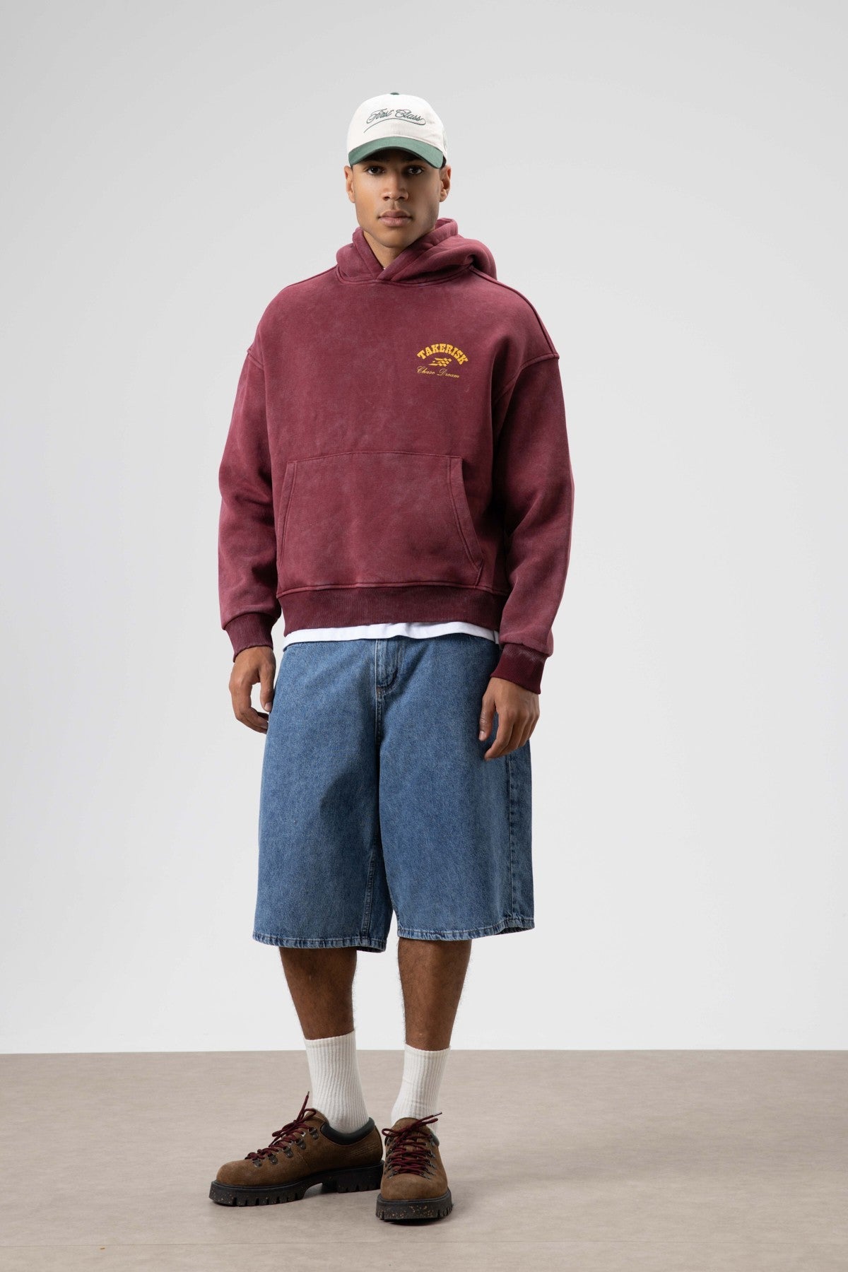 Oversize Yıkamalı Boxy Fit Kapüşonlu Sweatshirt