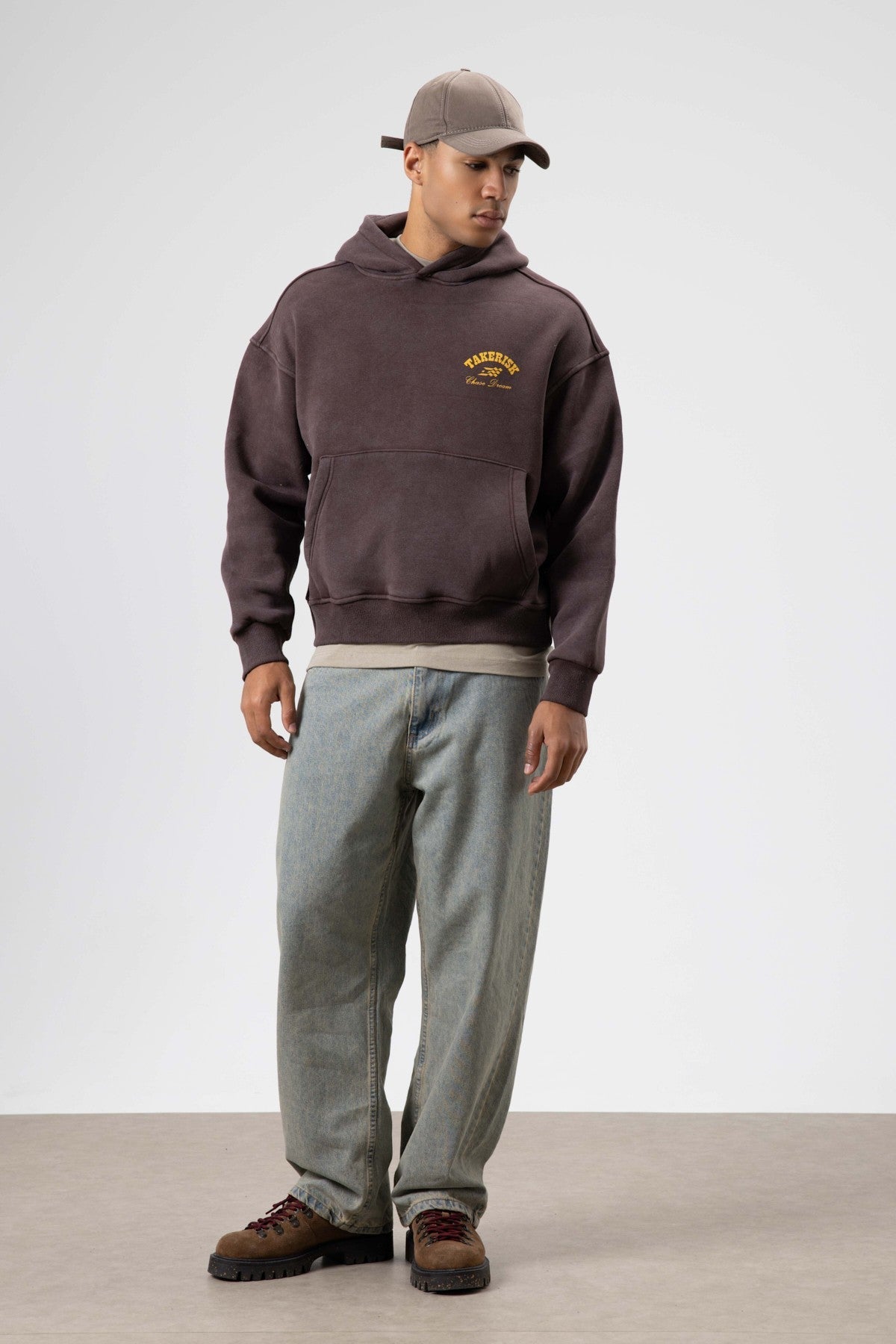 Oversize Yıkamalı Boxy Fit Kapüşonlu Sweatshirt
