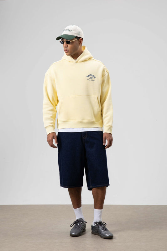 Oversize Yıkamalı Boxy Fit Kapüşonlu Sweatshirt
