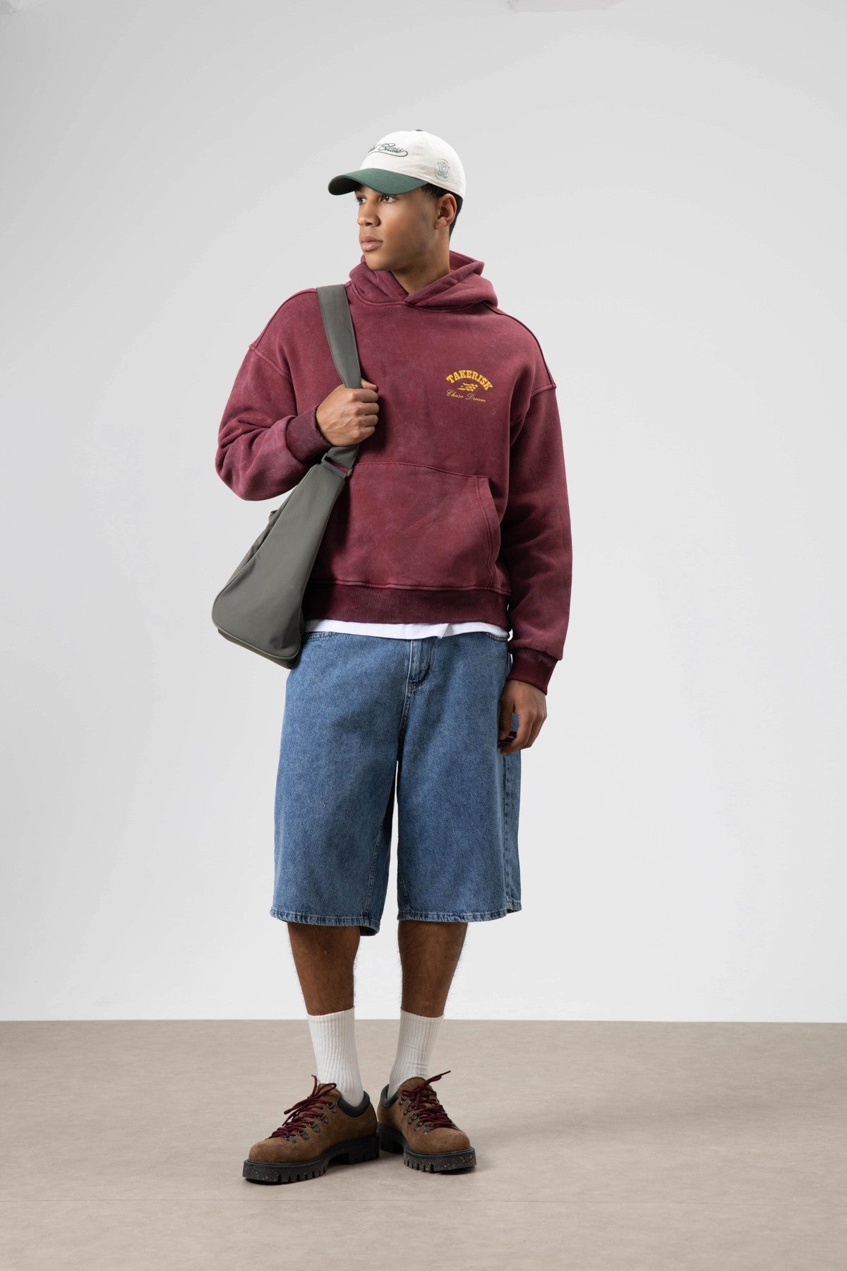 Oversize Yıkamalı Boxy Fit Kapüşonlu Sweatshirt