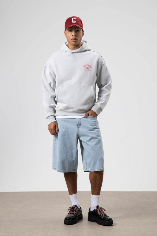 Oversize Yıkamalı Boxy Fit Kapüşonlu Sweatshirt