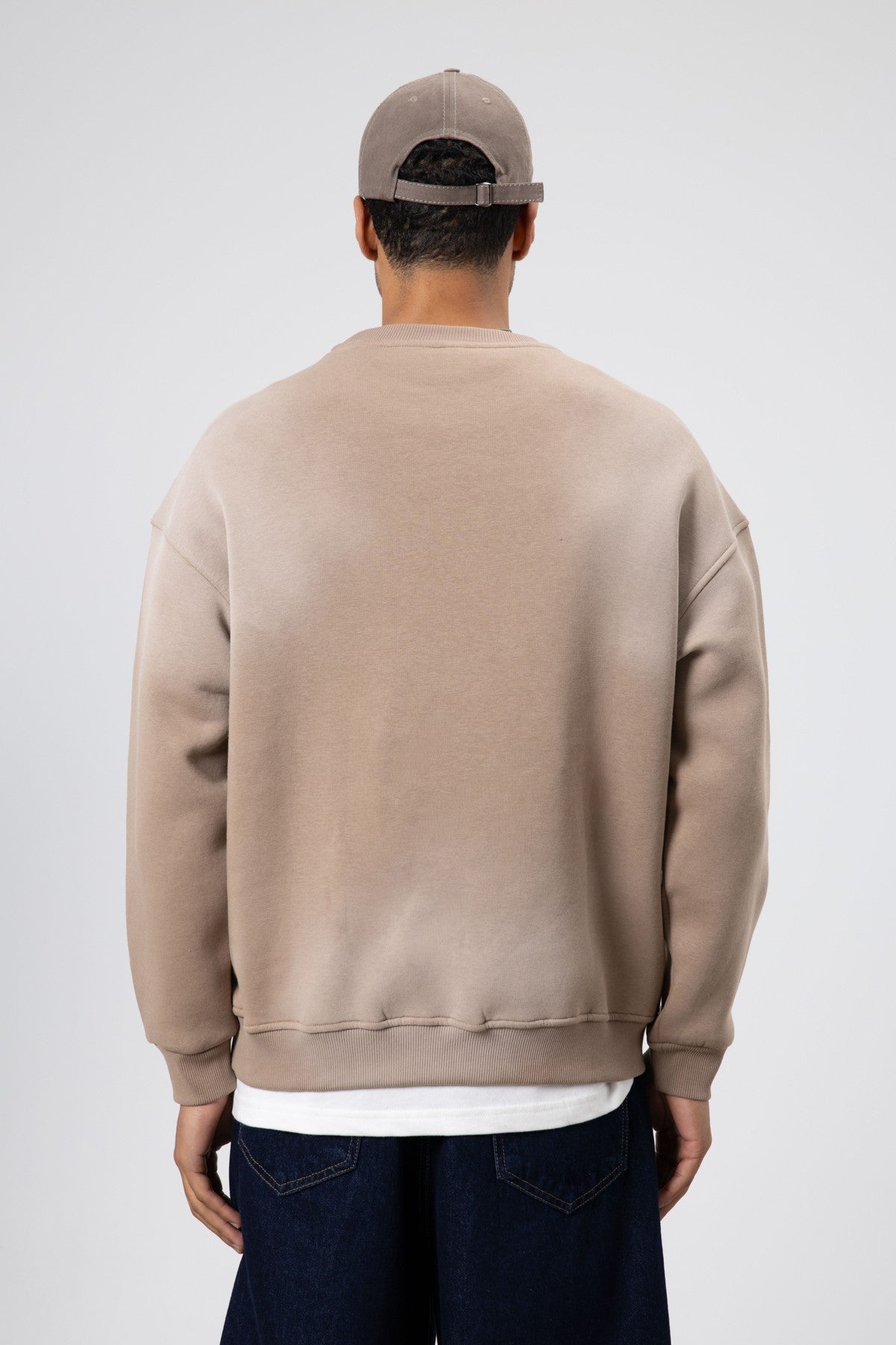 Yıkamalı Oversize Baskılı Sweatshirt