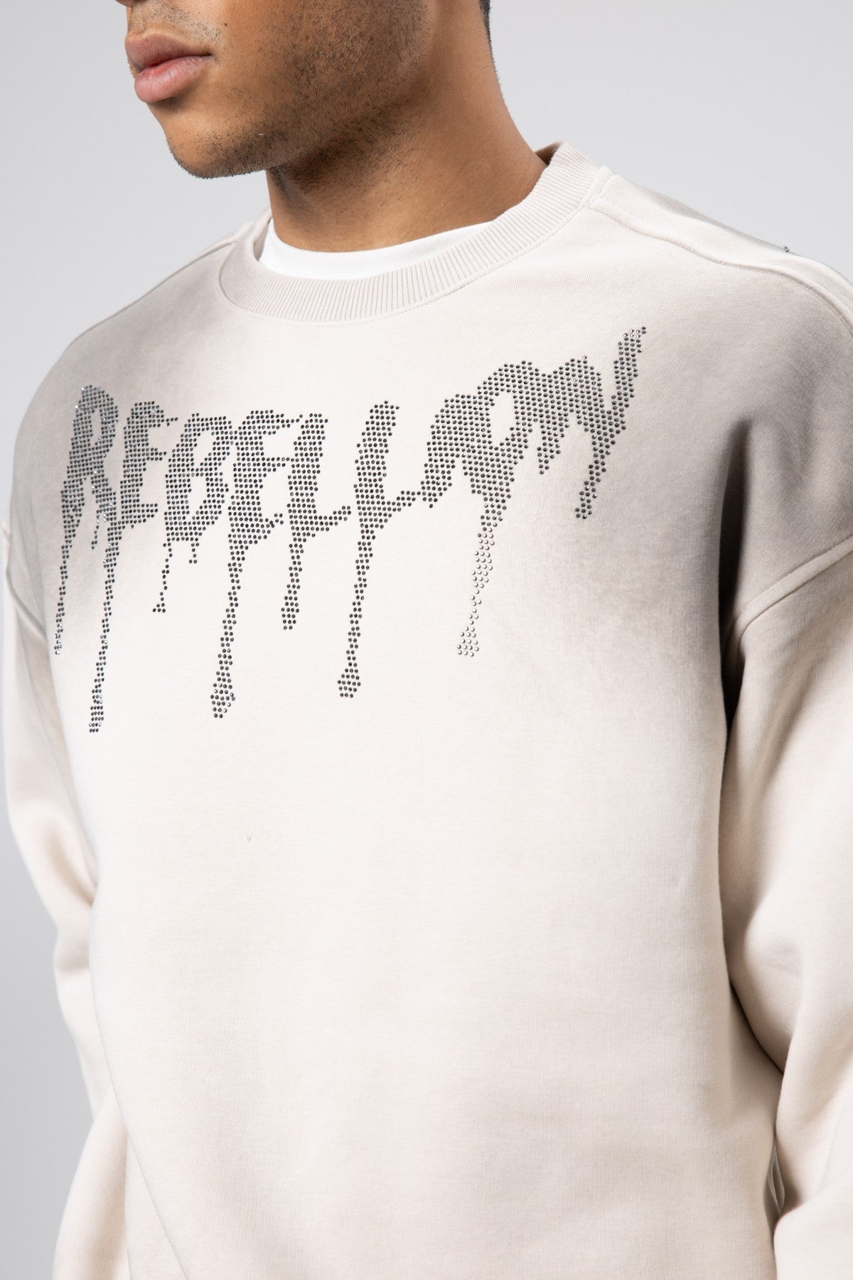 Yıkamalı Oversize Baskılı Sweatshirt