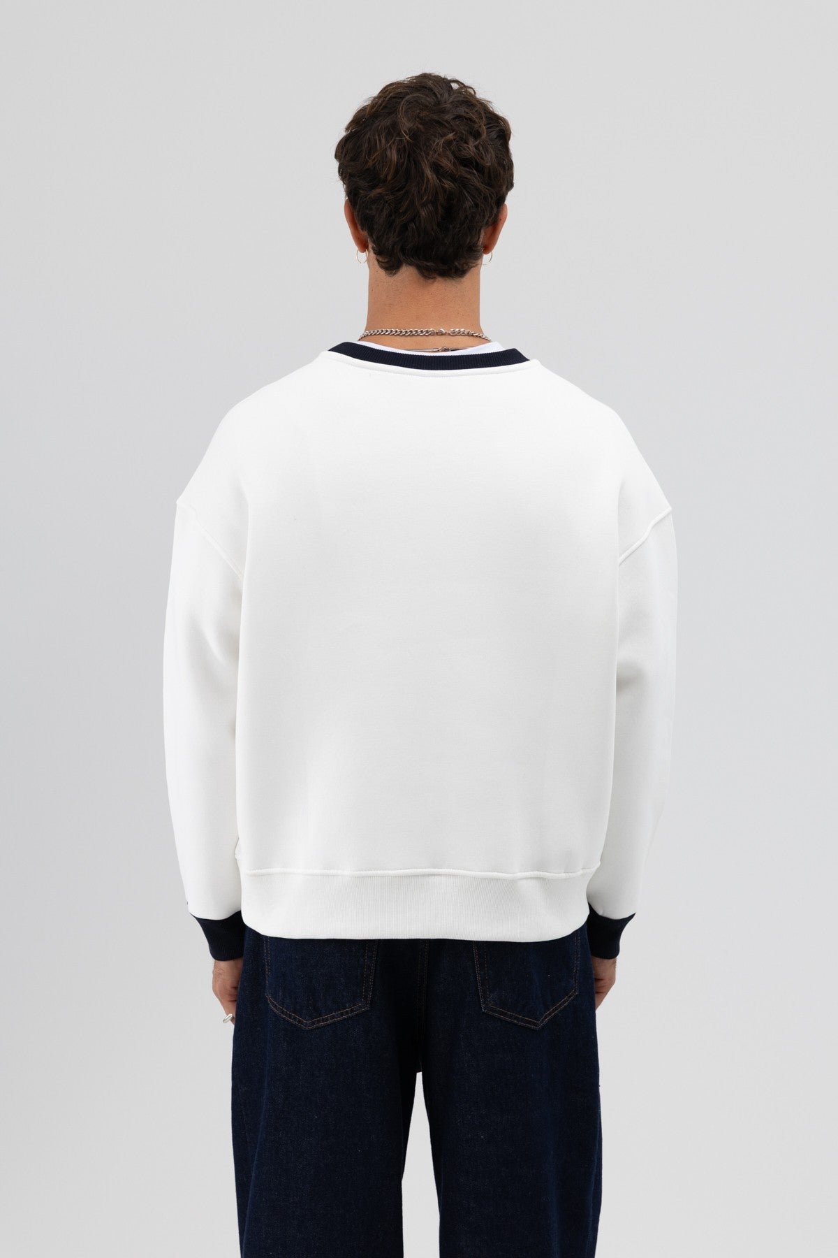 Bisiklet Yaka Cep Detaylı Oversize Sweatshirt