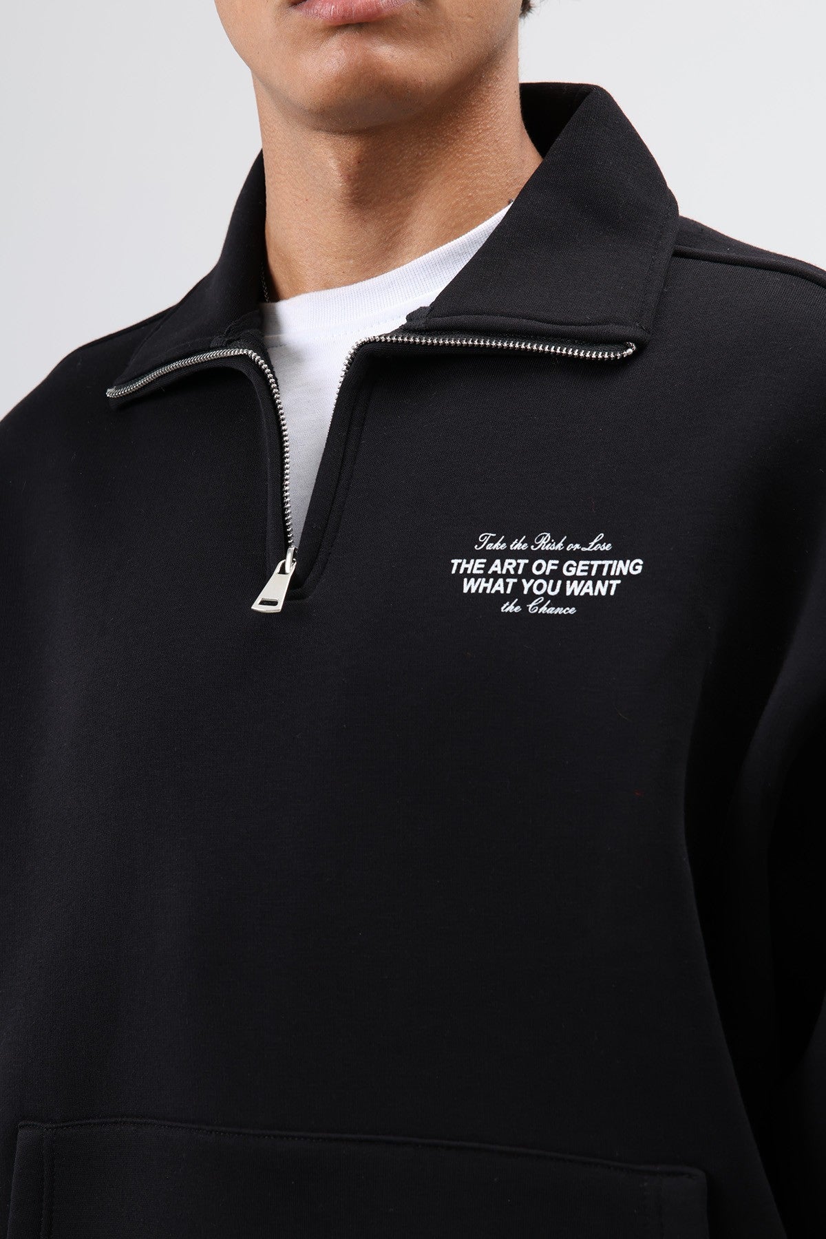 Oversize Polo Yaka Sweatshirt