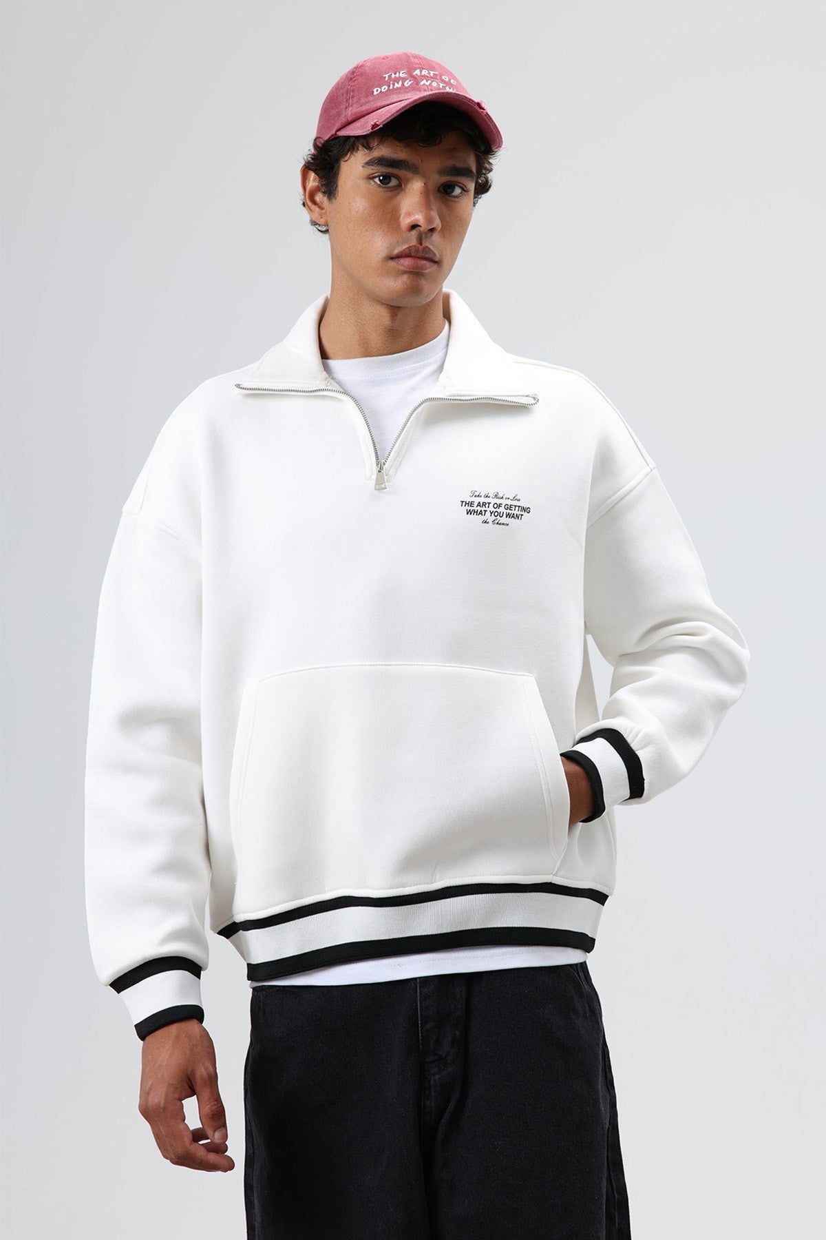 Oversize Polo Yaka Sweatshirt
