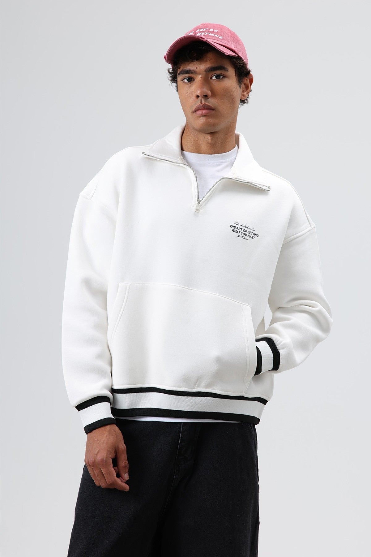 Oversize Polo Yaka Sweatshirt