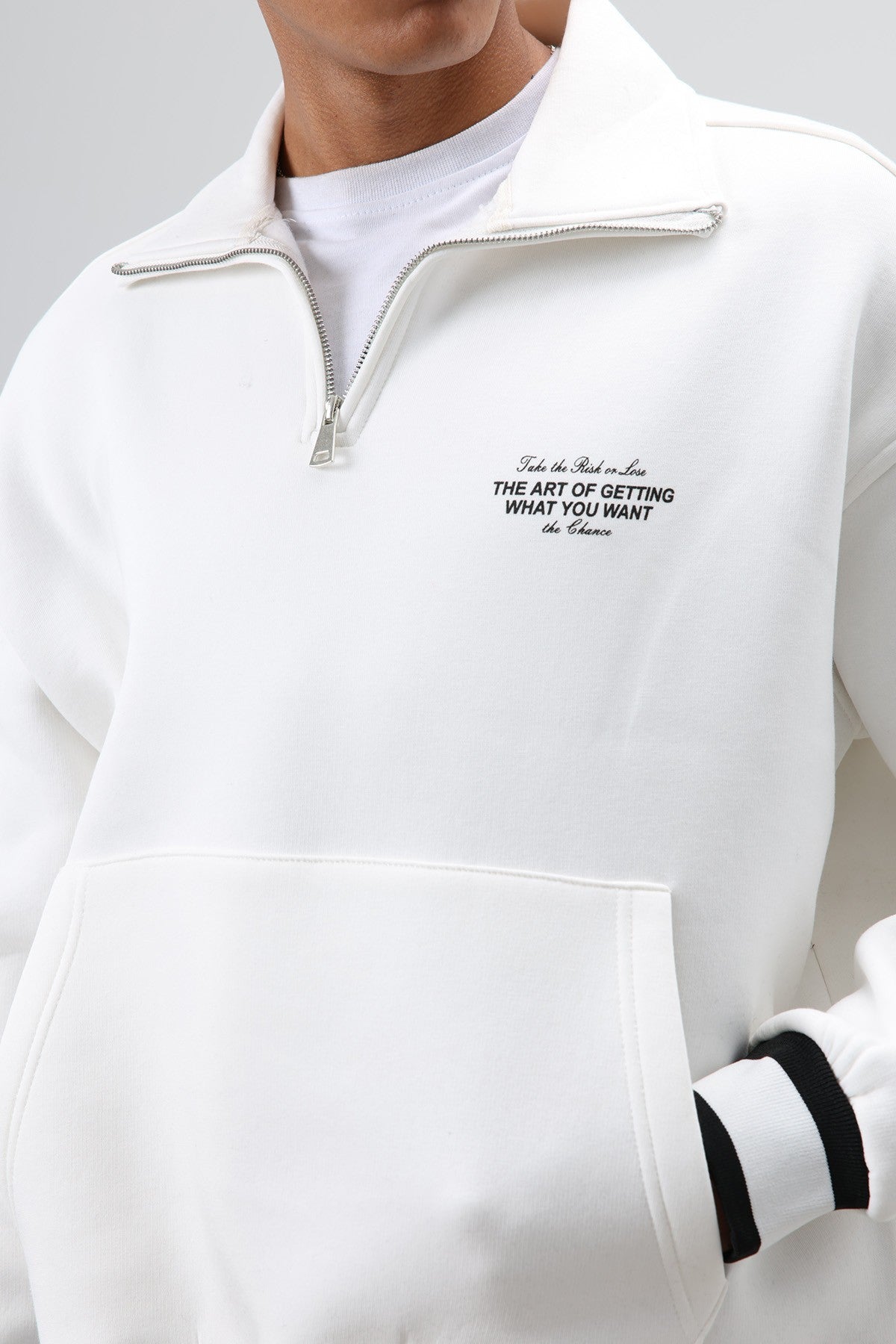 Oversize Polo Yaka Sweatshirt