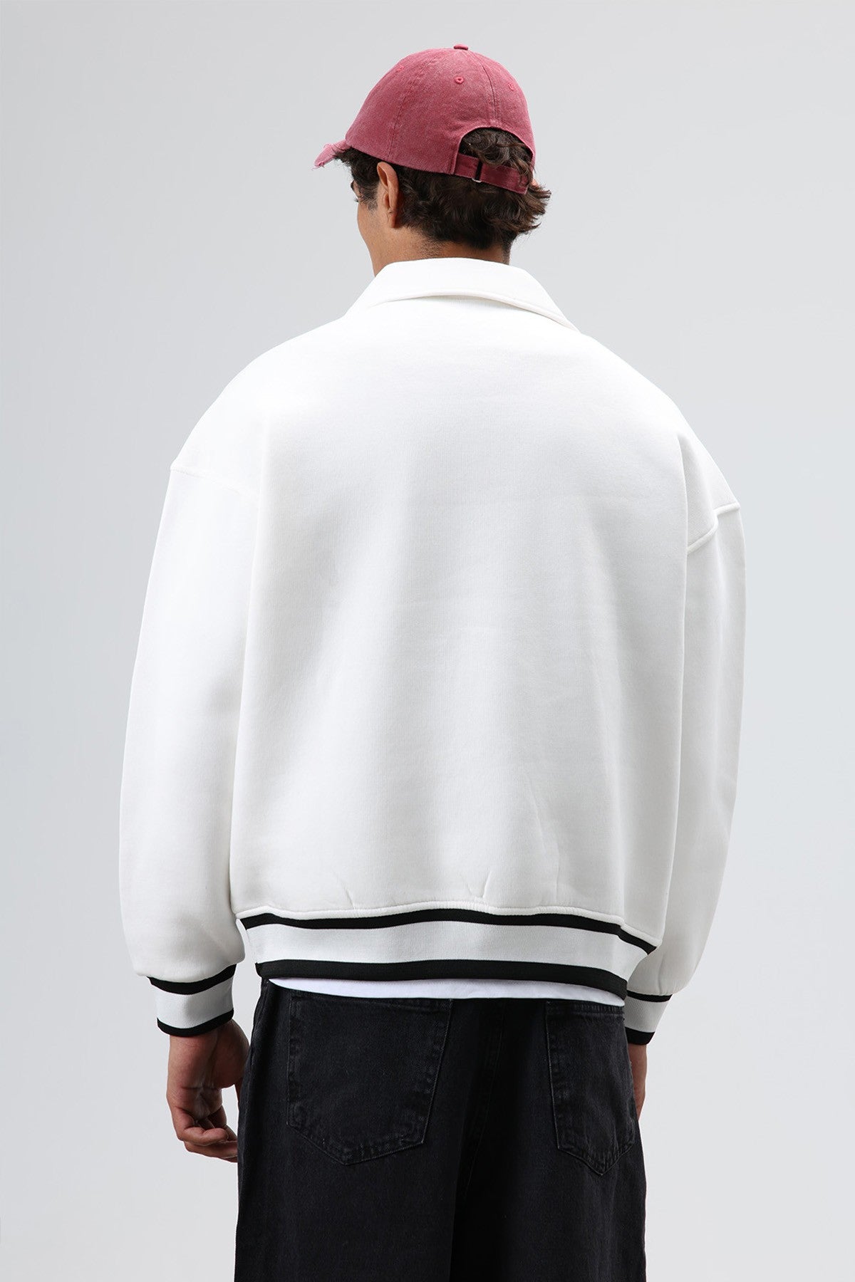 Oversize Polo Yaka Sweatshirt