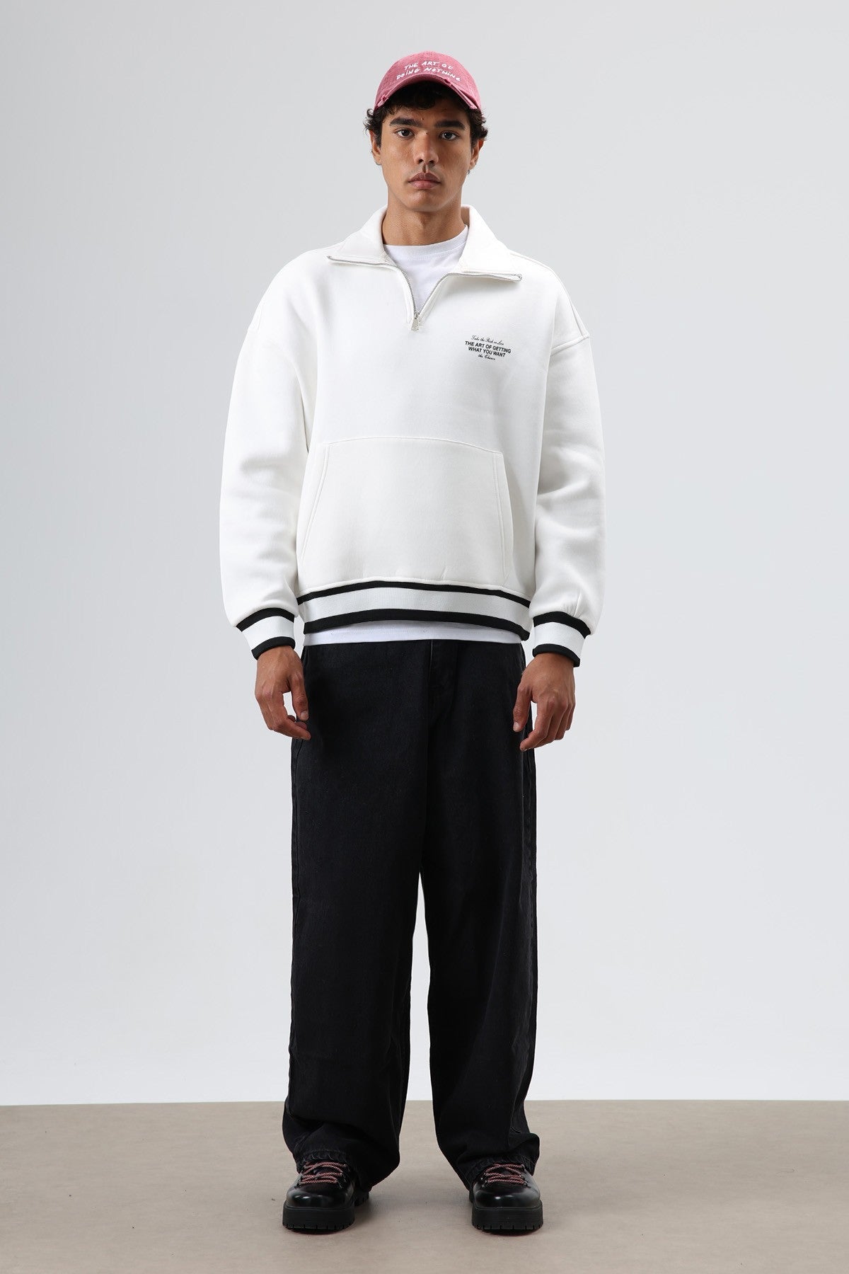 Oversize Polo Yaka Sweatshirt