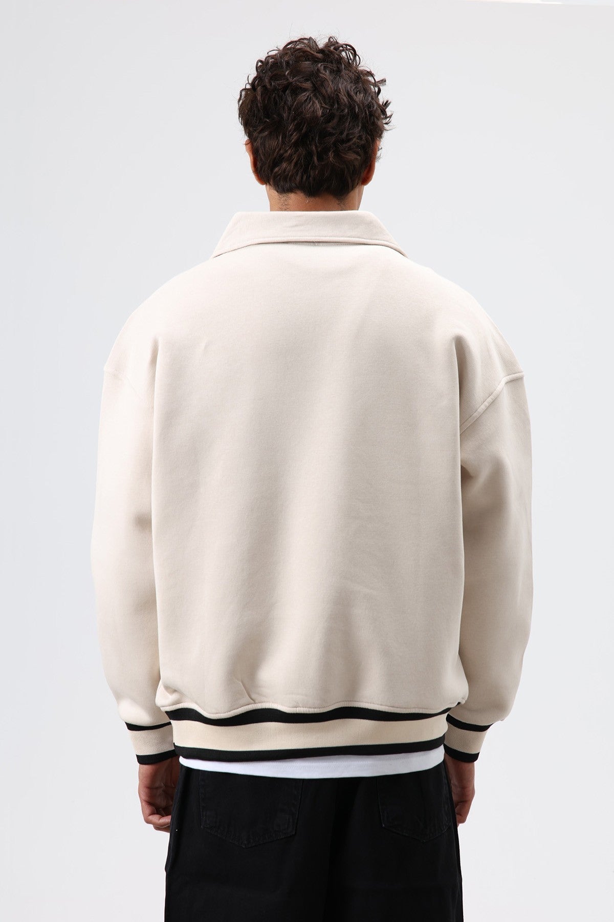 Oversize Polo Yaka Sweatshirt