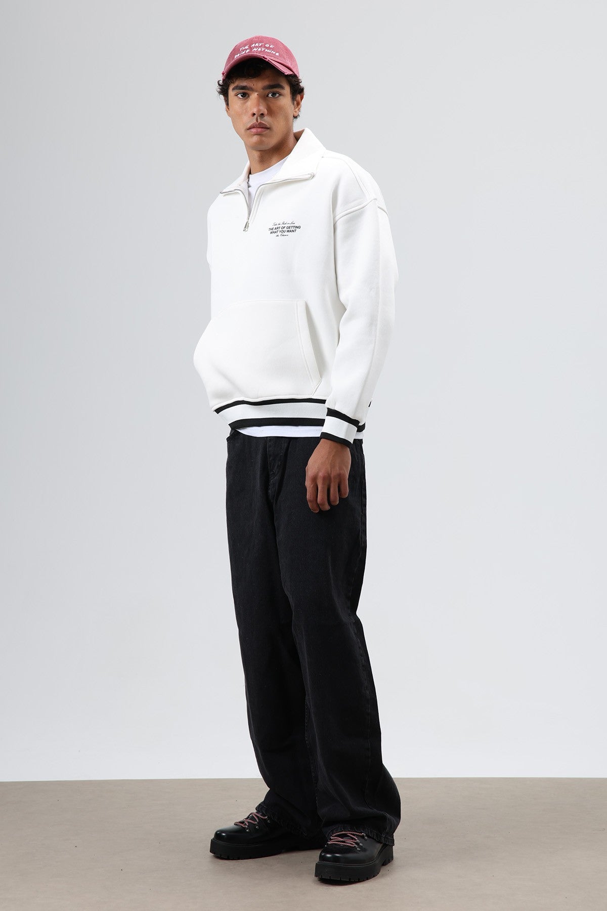 Oversize Polo Yaka Sweatshirt