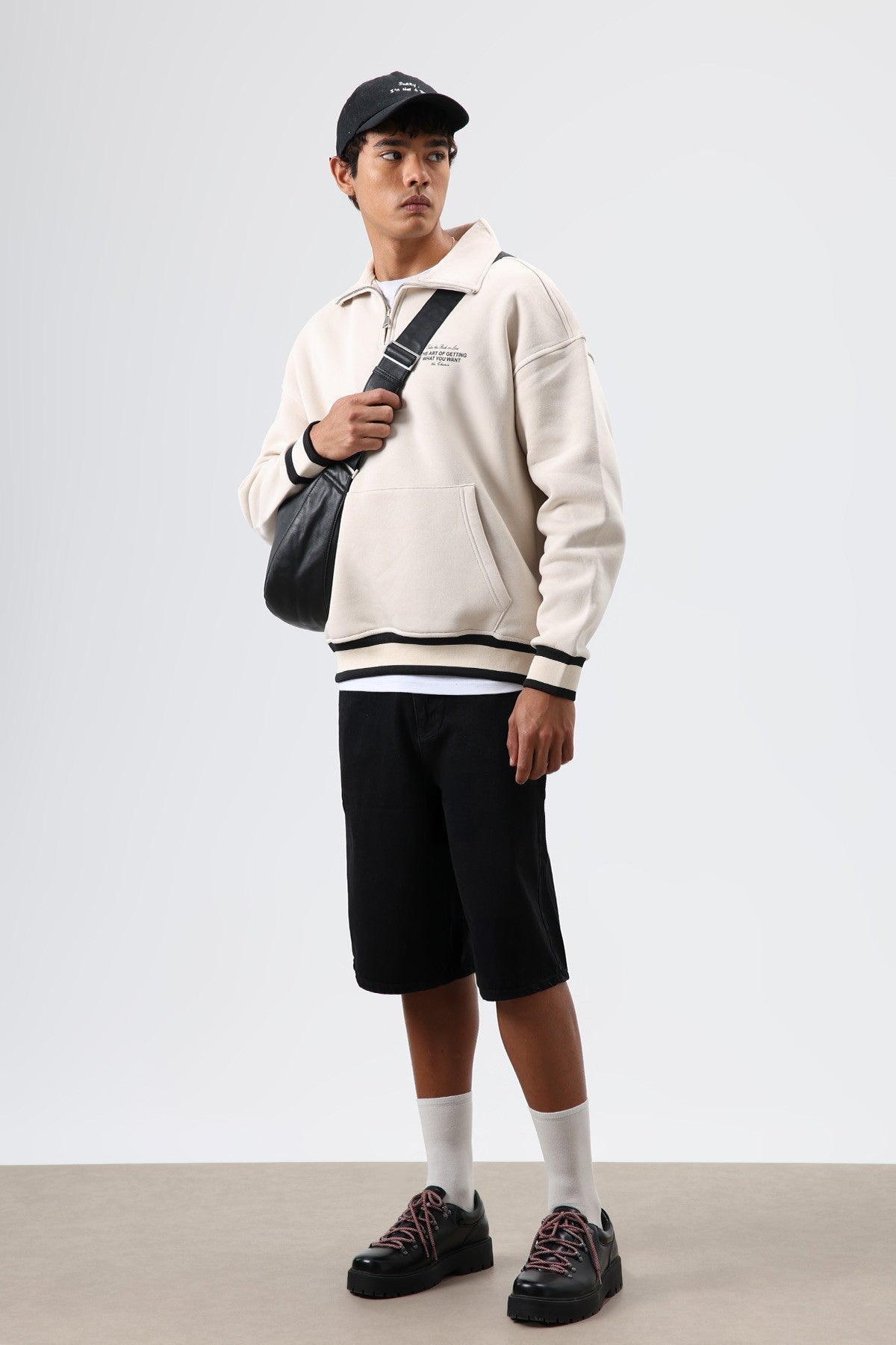 Oversize Polo Yaka Sweatshirt