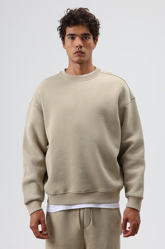 Basic Oversize Yıkamalı Sweatshirt