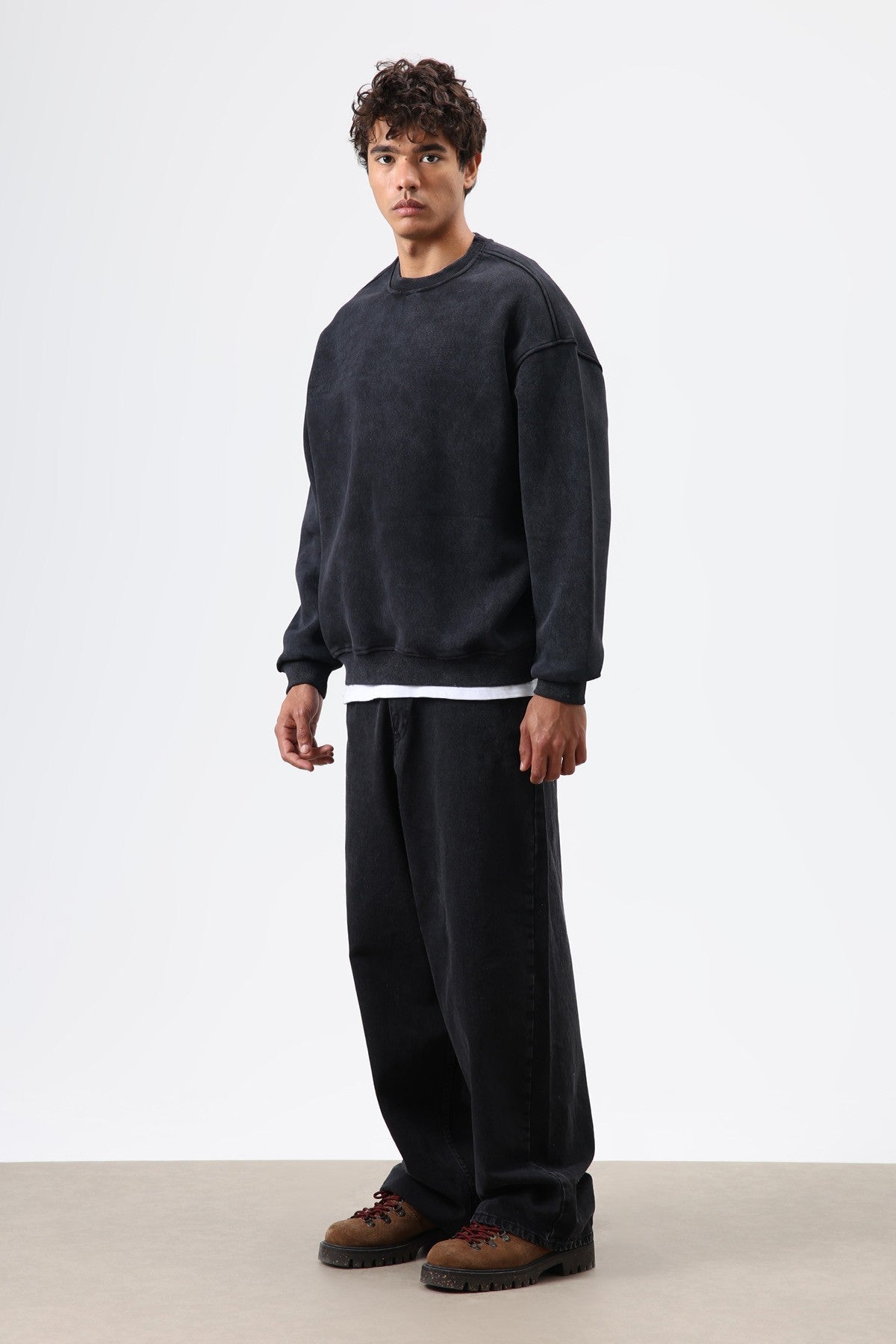 Basic Oversize Yıkamalı Sweatshirt