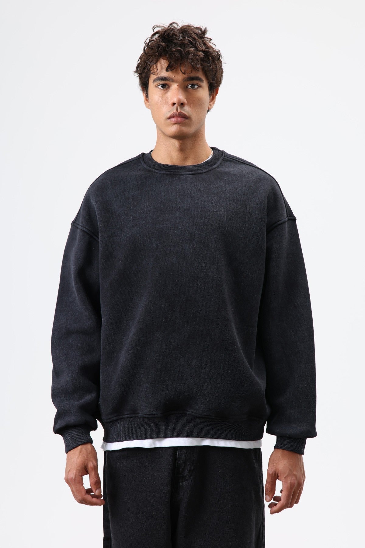 Basic Oversize Yıkamalı Sweatshirt