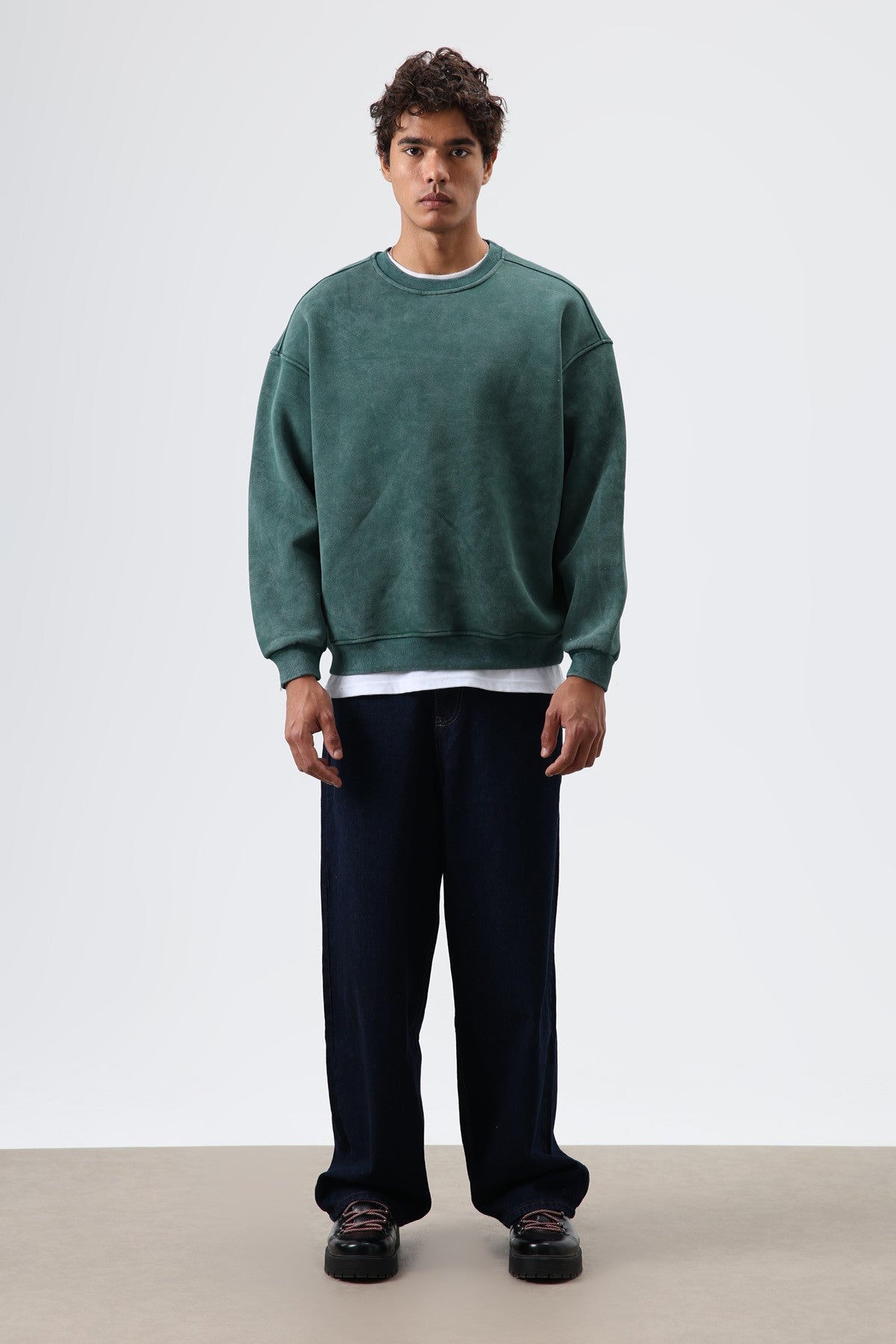 Basic Oversize Yıkamalı Sweatshirt