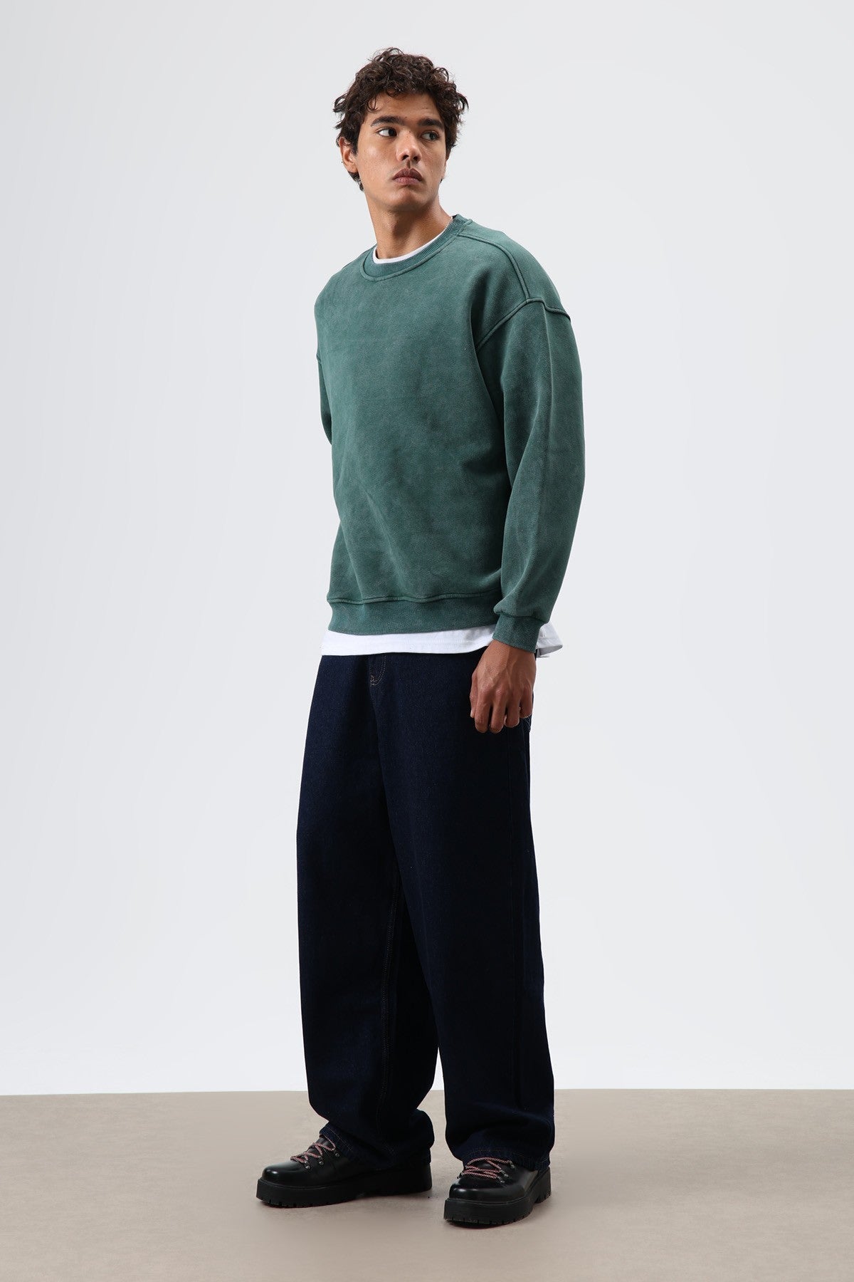 Basic Oversize Yıkamalı Sweatshirt