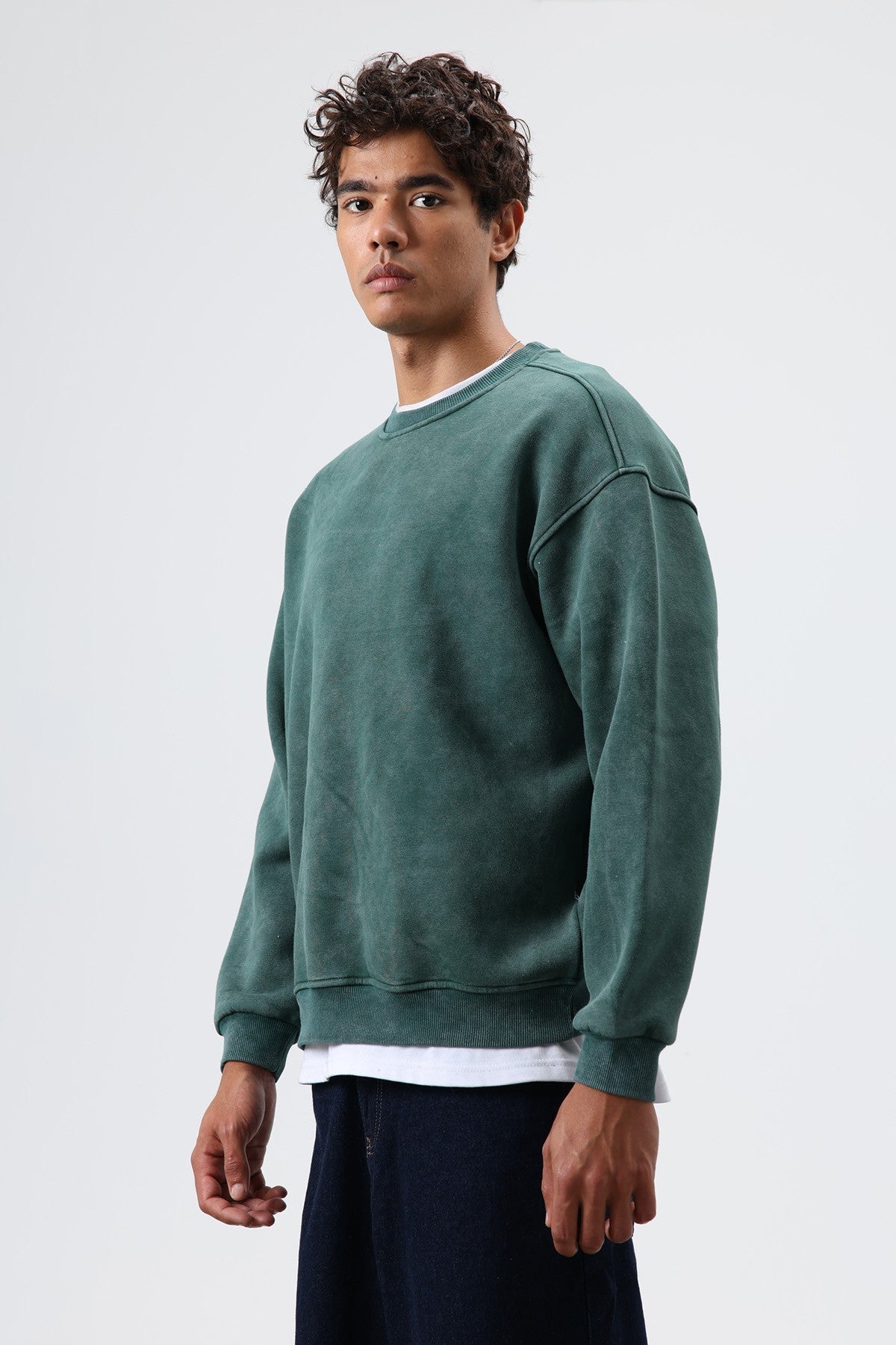 Basic Oversize Yıkamalı Sweatshirt