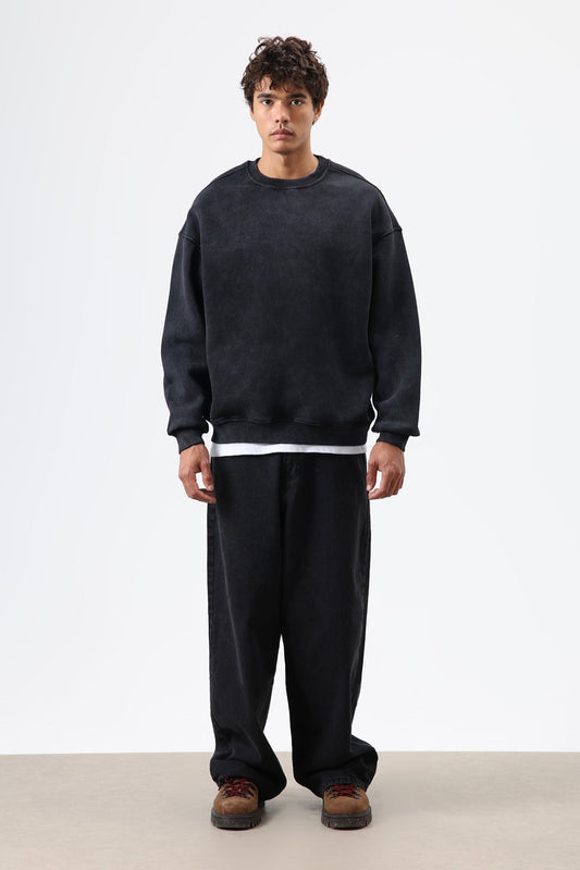 Basic Oversize Yıkamalı Sweatshirt