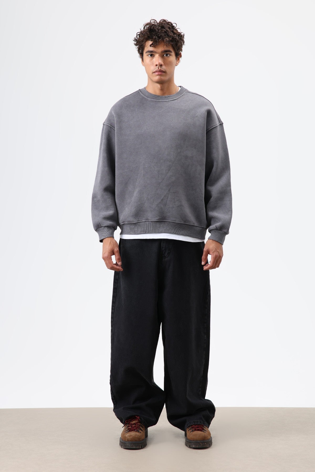 Basic Oversize Yıkamalı Sweatshirt