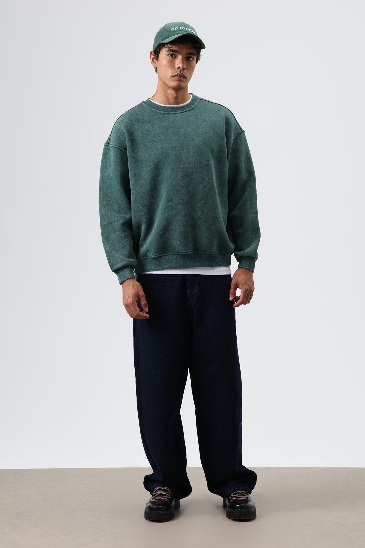Basic Oversize Yıkamalı Sweatshirt