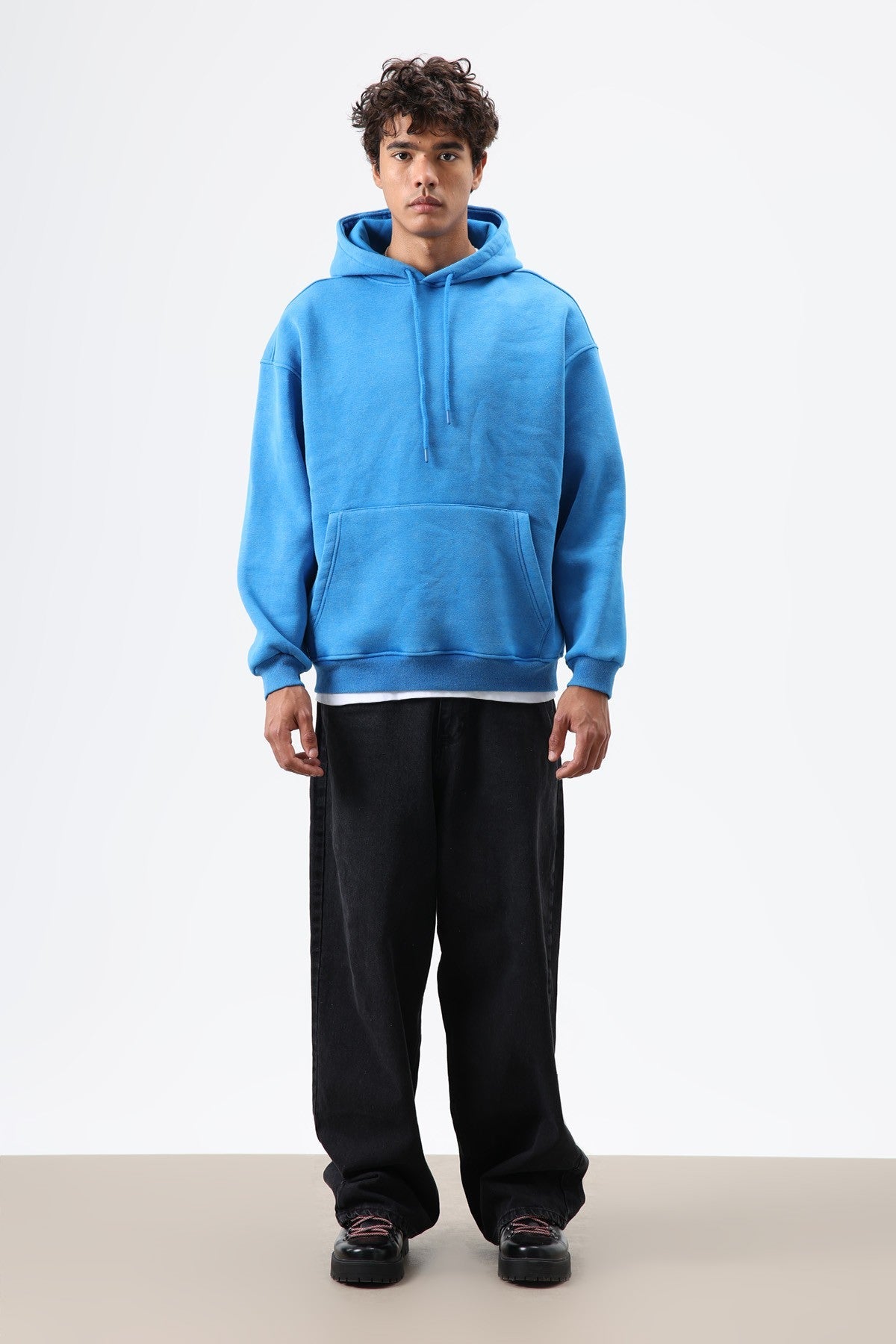 Basic Oversize Yıkamalı Hoodie