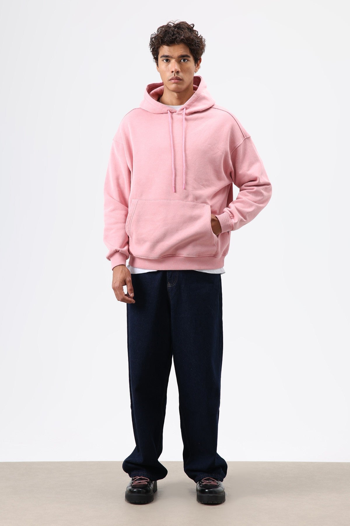 Basic Oversize Yıkamalı Hoodie