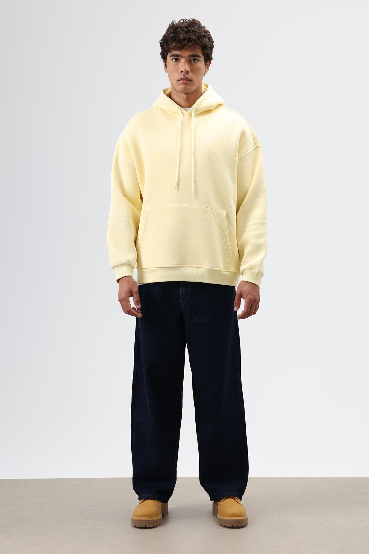 Basic Oversize Yıkamalı Hoodie