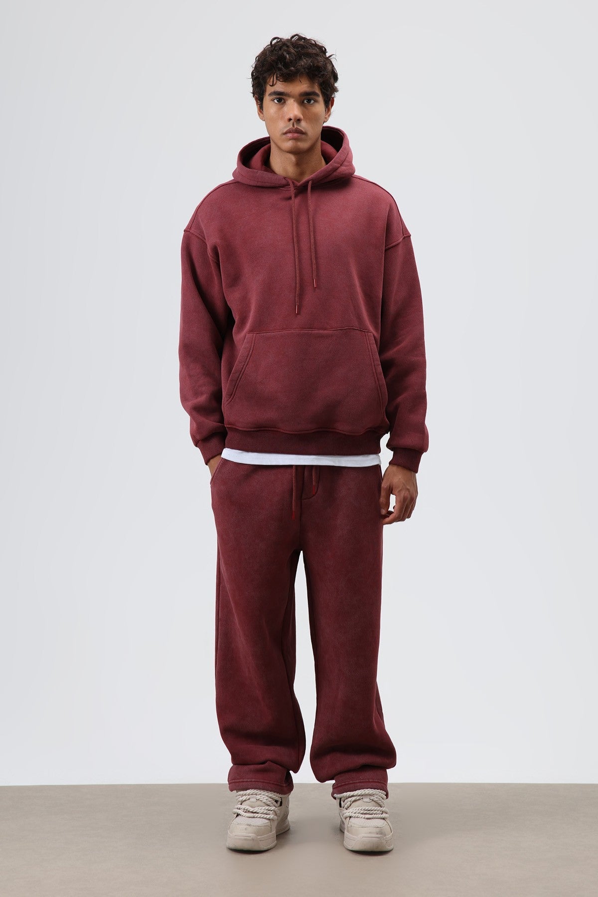 Basic Oversize Yıkamalı Hoodie